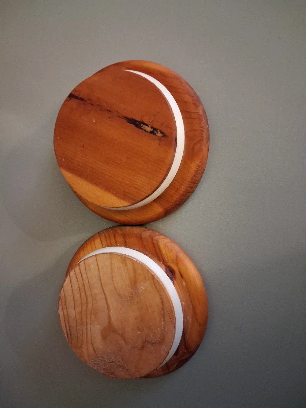 Italy Ornate Blue Green Canisters Wood Lids Set Of 2